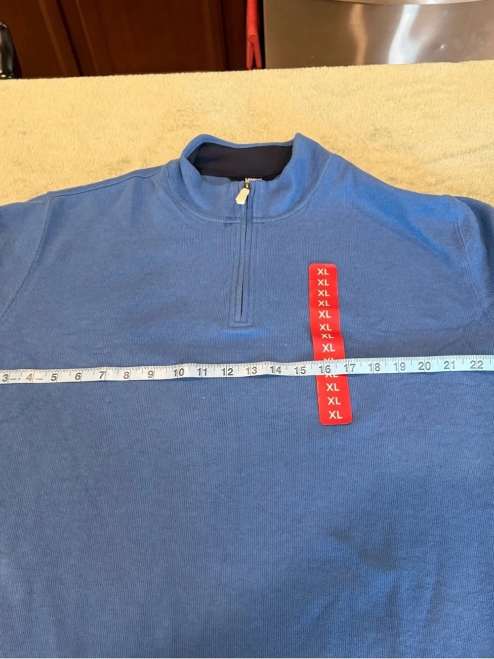 Lands’ End Quarter Zip Pullover XL Blue  Sweater NWT